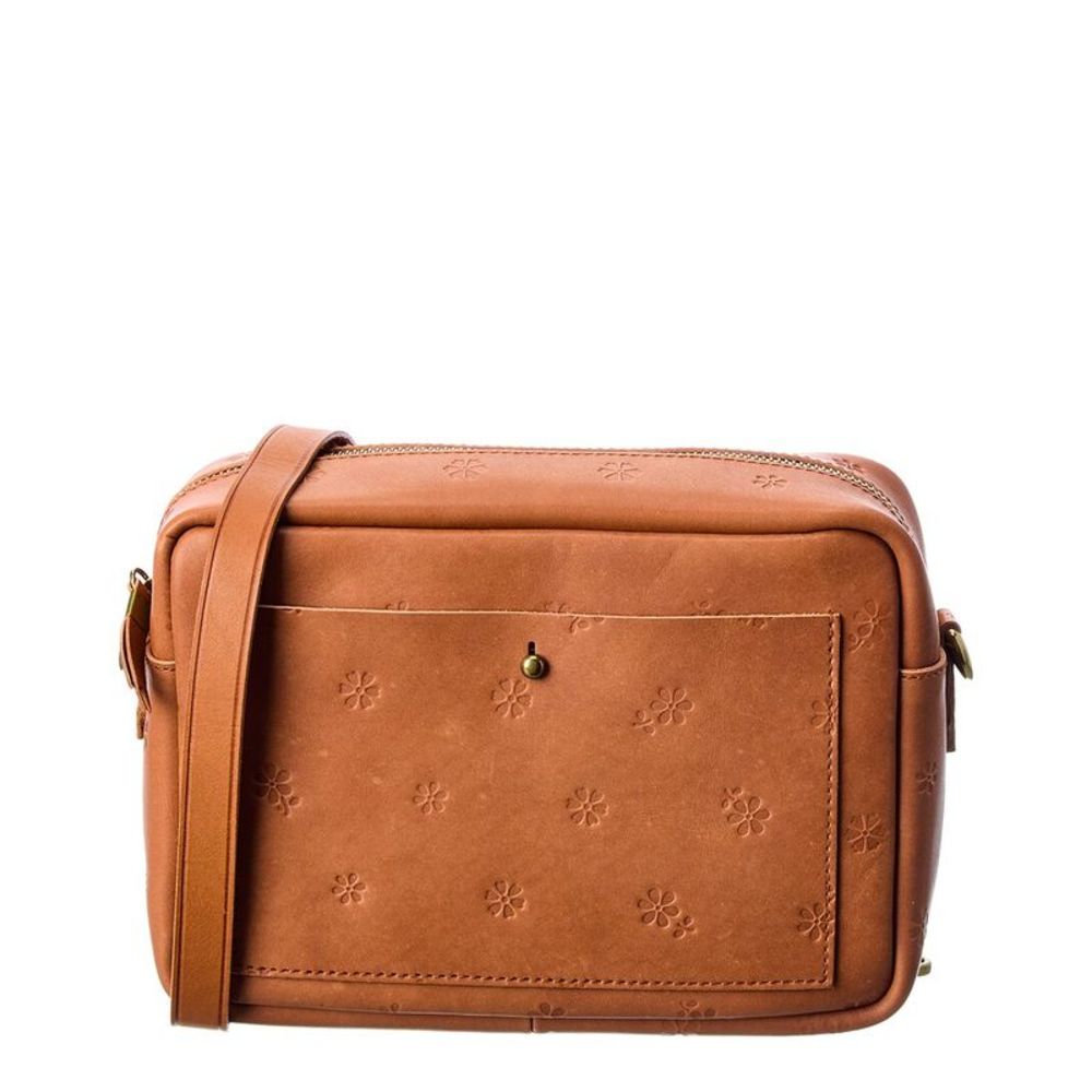 Madewell Transport Large Bandana Leather Camera Bag, Brown